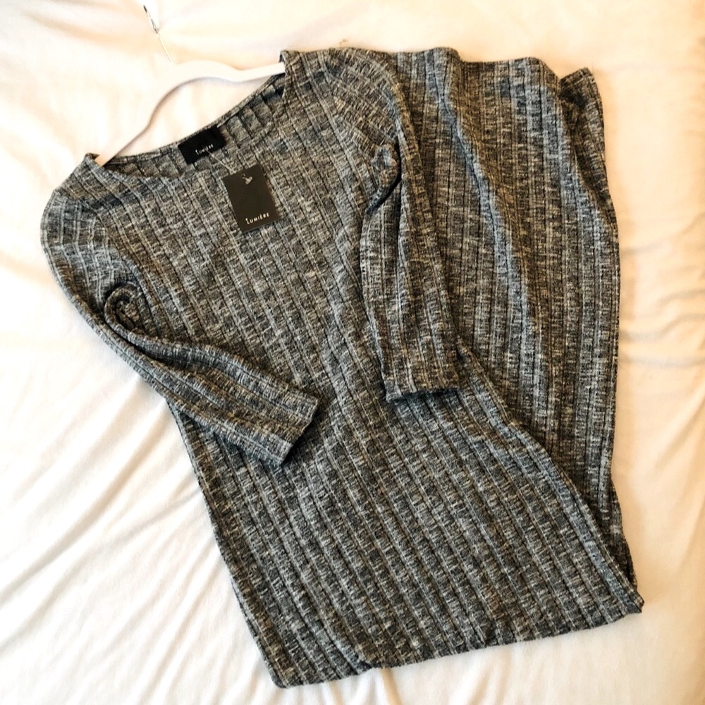 Charcoal ribbed knit dress - Picture 2 of 4
